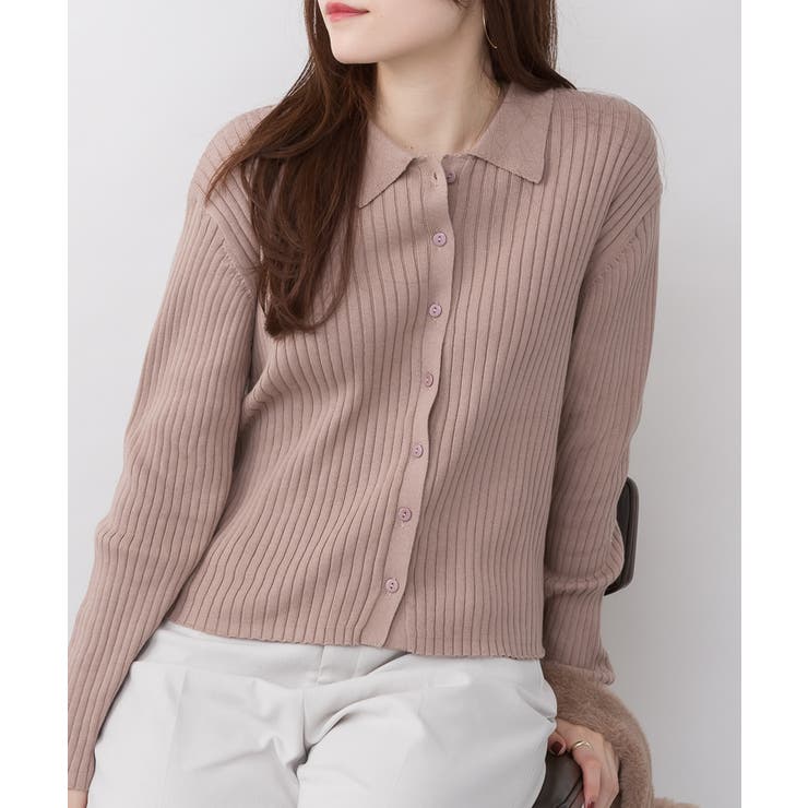 リブポロニットカーディガン | atONE | 詳細画像37 