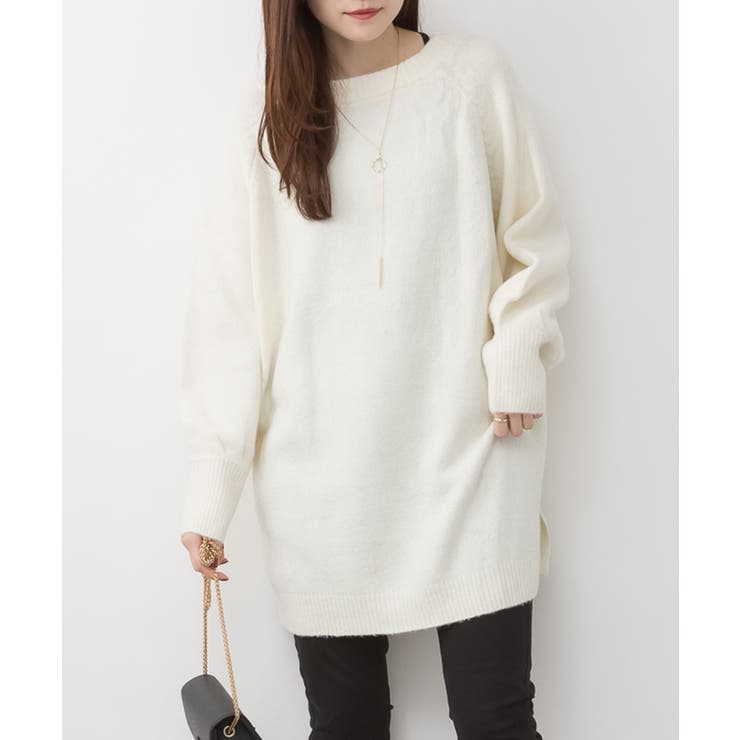 前後2wayオーバーサイズVネックニット | atONE | 詳細画像8 