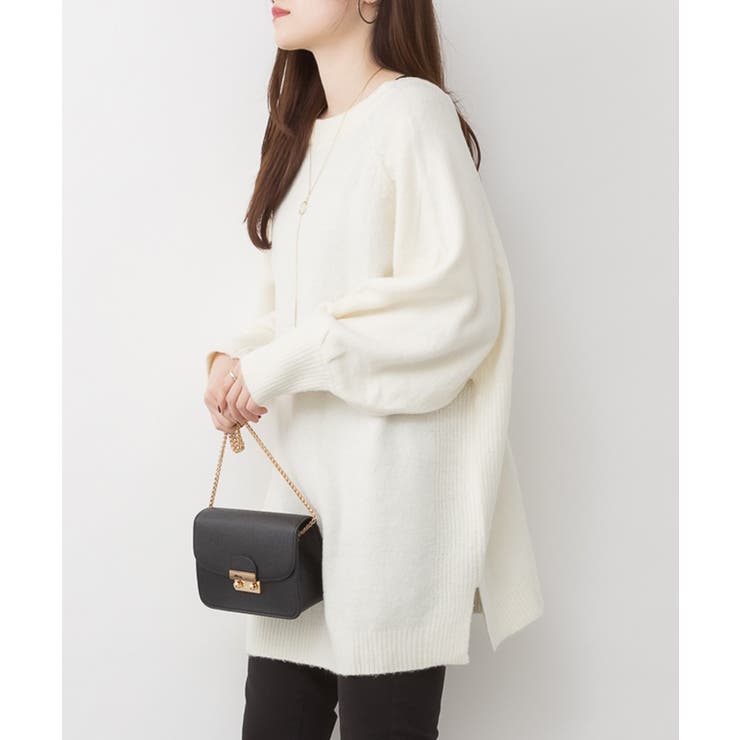 前後2wayオーバーサイズVネックニット | atONE | 詳細画像10 