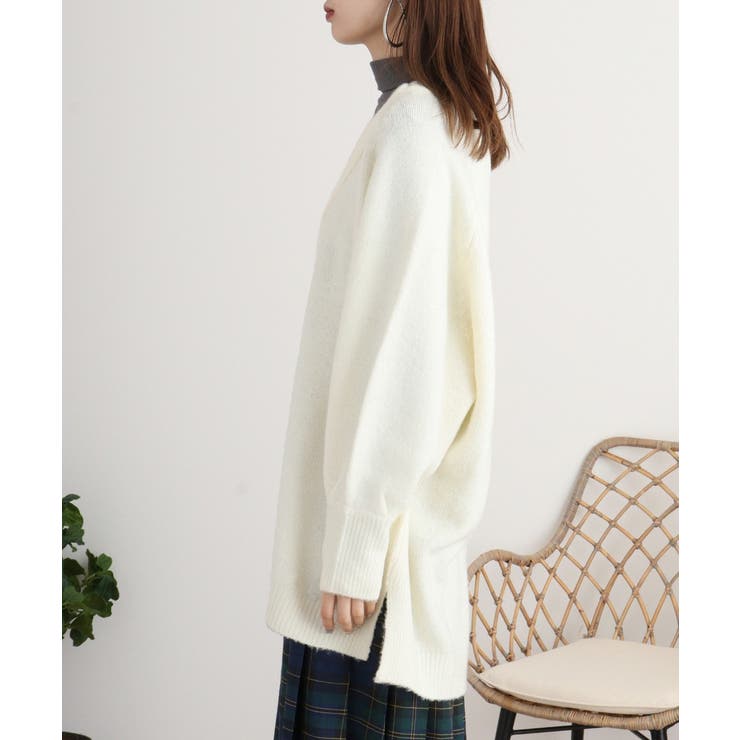 前後2wayオーバーサイズVネックニット | atONE | 詳細画像15 