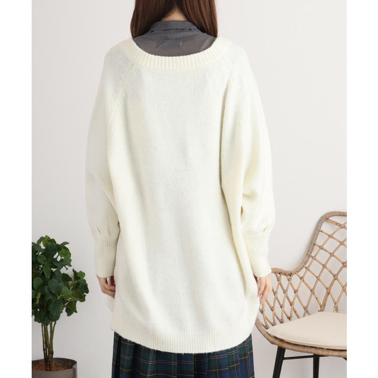 前後2wayオーバーサイズVネックニット | atONE | 詳細画像16 