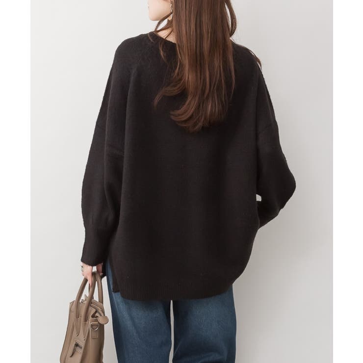 前後2wayオーバーサイズVネックニット | atONE | 詳細画像2 