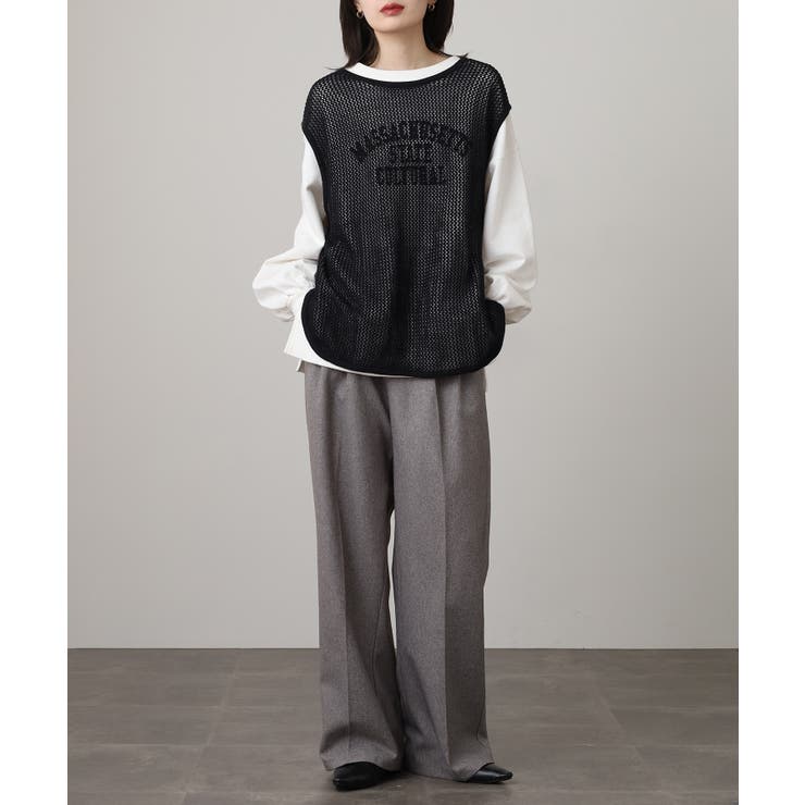 メッシュノースリーブニットトップス | atONE | 詳細画像9 