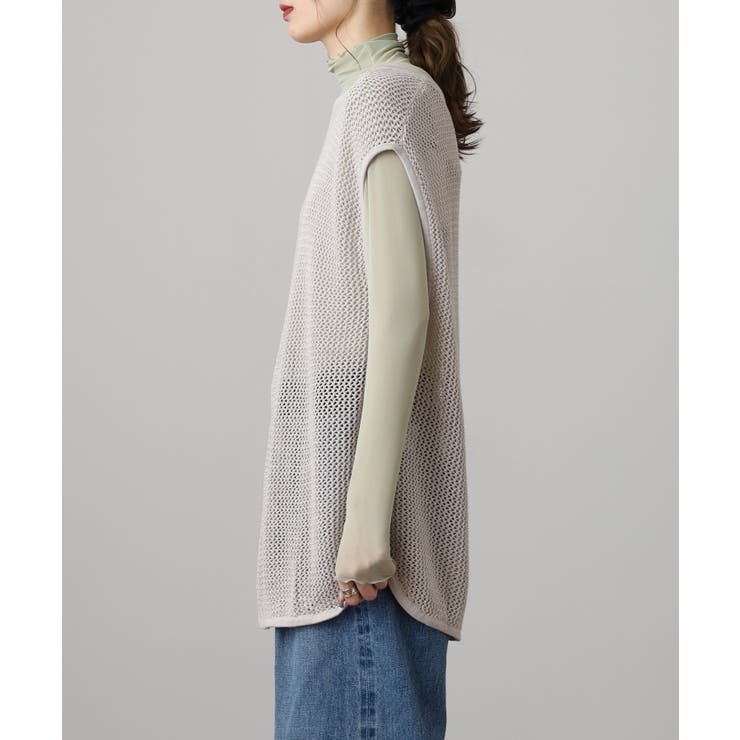 メッシュノースリーブニットトップス | atONE | 詳細画像15 