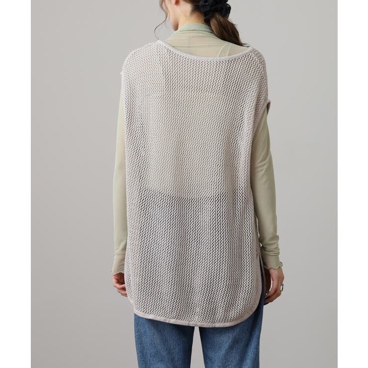 メッシュノースリーブニットトップス | atONE | 詳細画像16 