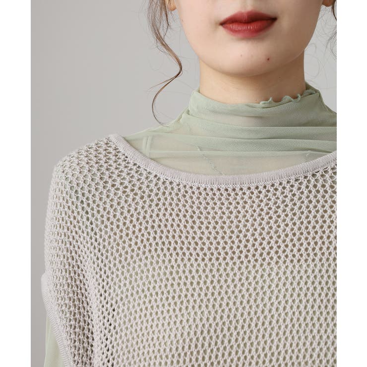 メッシュノースリーブニットトップス | atONE | 詳細画像17 