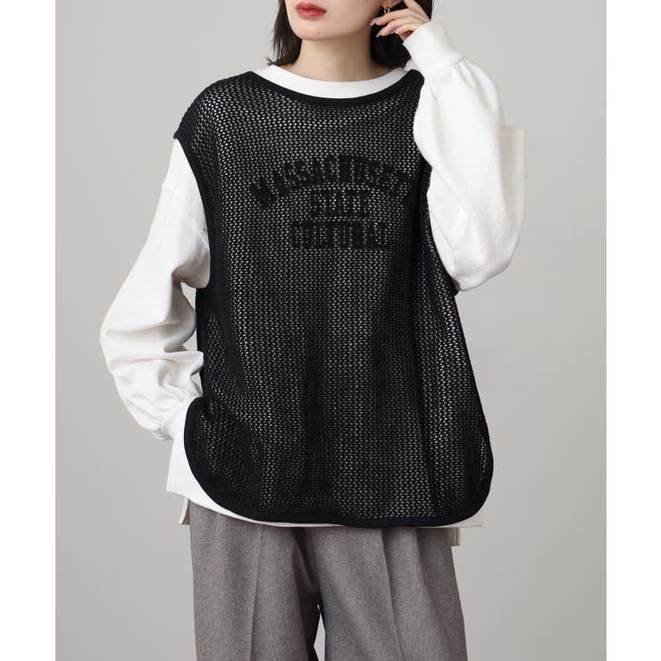 メッシュノースリーブニットトップス | atONE | 詳細画像6 