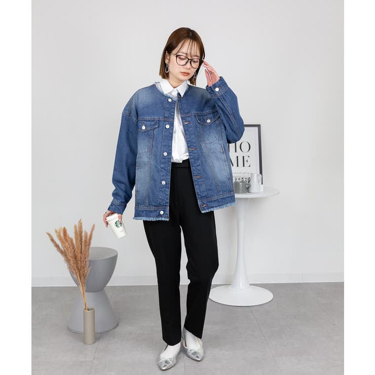 ネックが選べる！カットオフデニムジャケット | atONE | 詳細画像49 