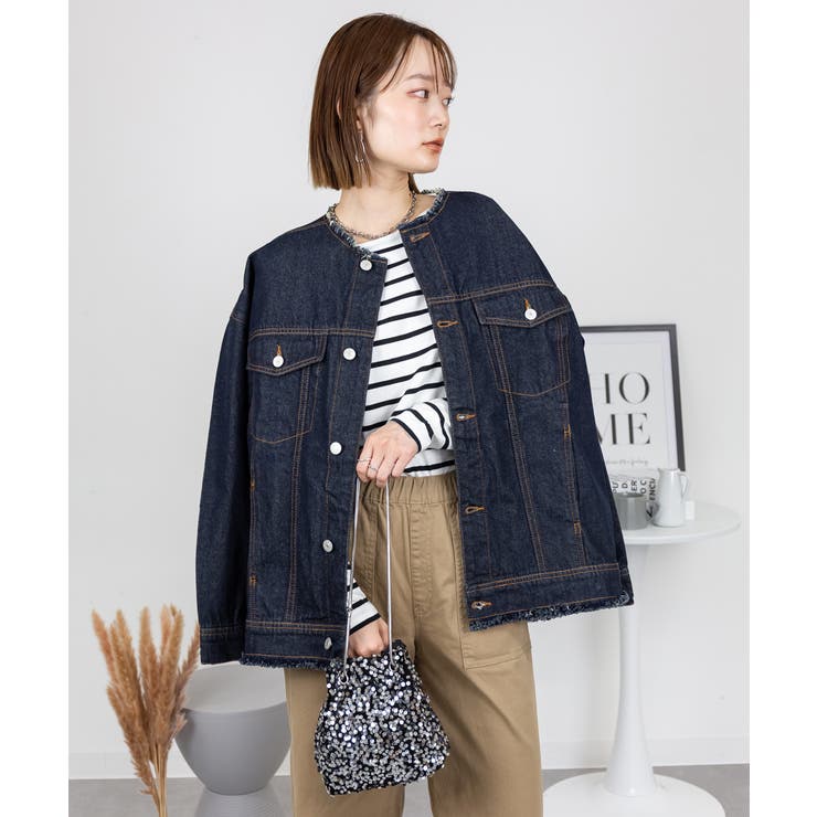 ネックが選べる！カットオフデニムジャケット | atONE | 詳細画像56 