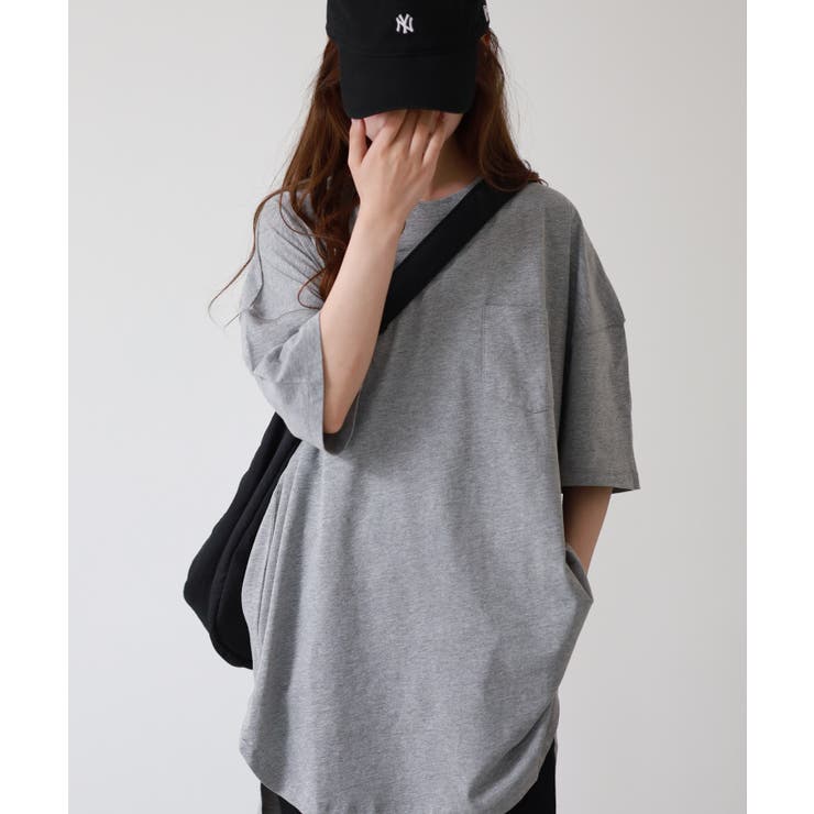 ミニポケット付きオーバーサイズ無地Tシャツ | atONE | 詳細画像8 