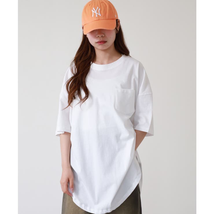 ミニポケット付きオーバーサイズ無地Tシャツ | atONE | 詳細画像3 