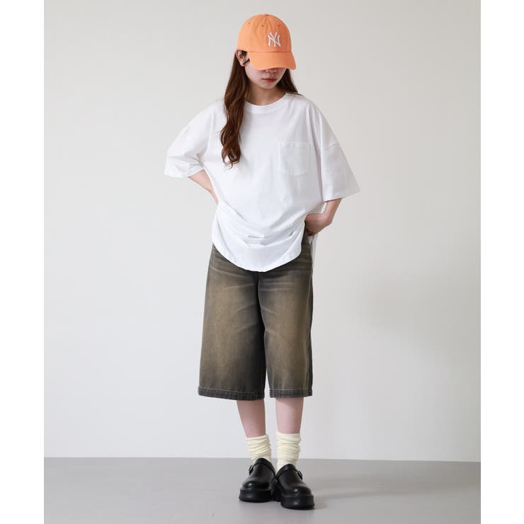 ミニポケット付きオーバーサイズ無地Tシャツ | atONE | 詳細画像5 