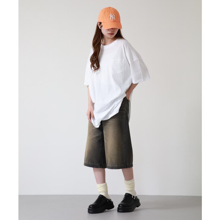 ミニポケット付きオーバーサイズ無地Tシャツ | atONE | 詳細画像6 