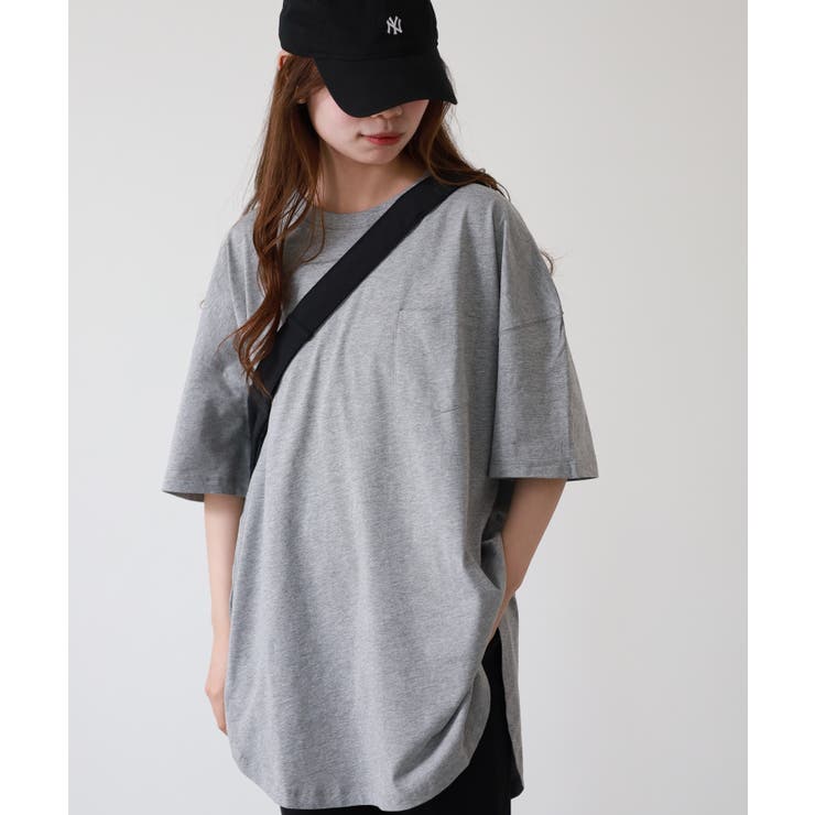 ミニポケット付きオーバーサイズ無地Tシャツ | atONE | 詳細画像7 