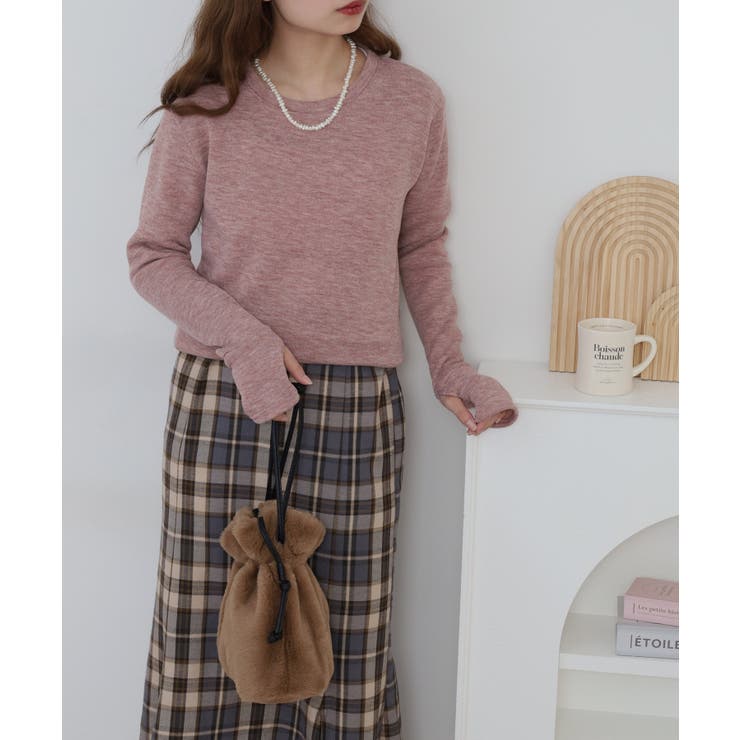 裏起毛指ぬきニットソー | atONE | 詳細画像11 