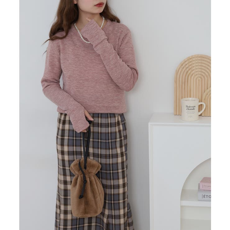 裏起毛指ぬきニットソー | atONE | 詳細画像12 