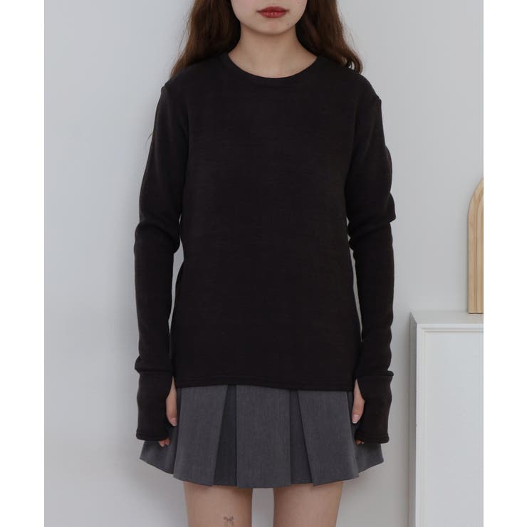 裏起毛指ぬきニットソー | atONE | 詳細画像15 