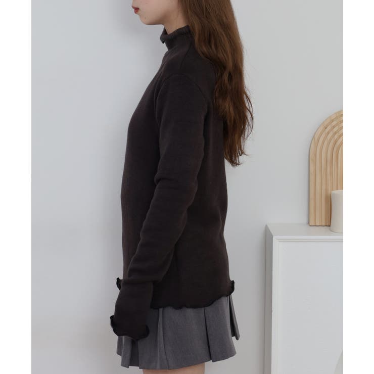 裏起毛メローハイネックニットソー | atONE | 詳細画像9 