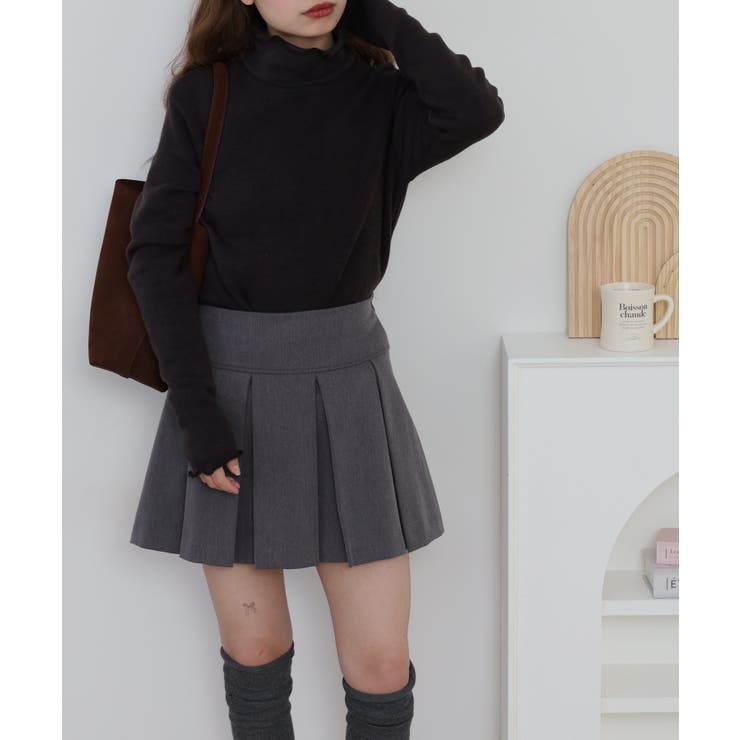 裏起毛メローハイネックニットソー | atONE | 詳細画像4 