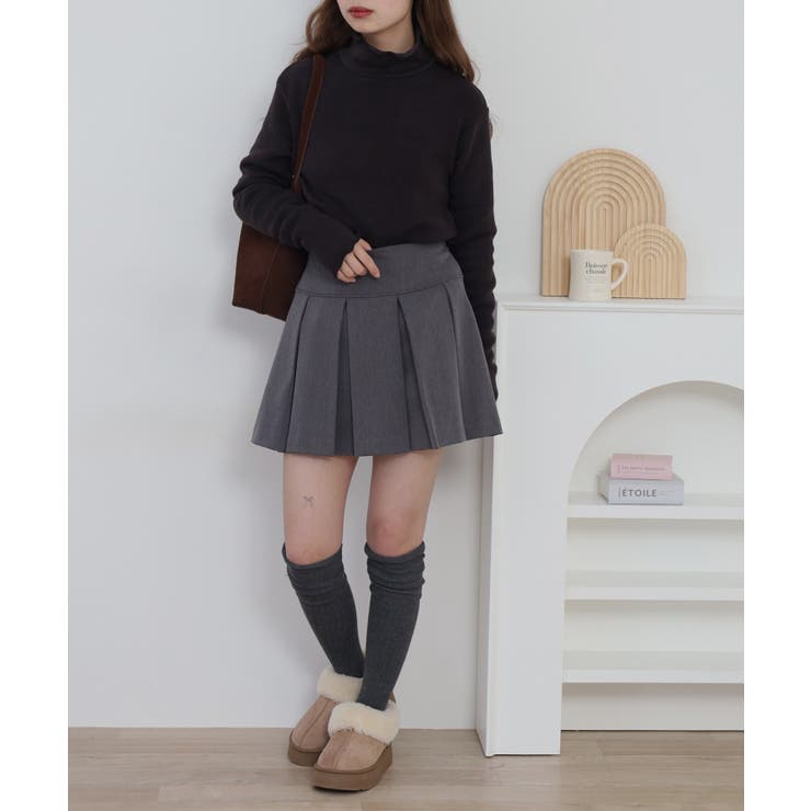 裏起毛メローハイネックニットソー | atONE | 詳細画像7 