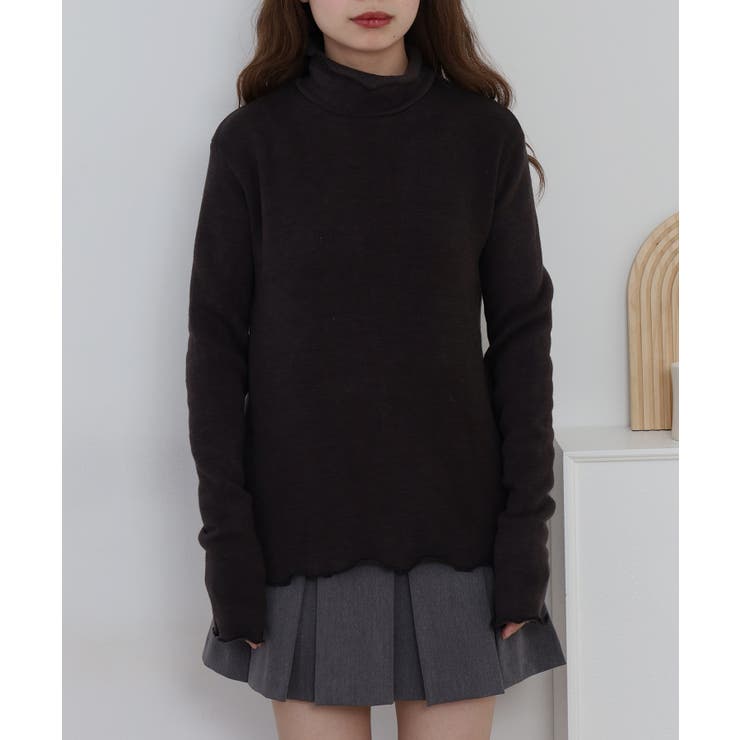 裏起毛メローハイネックニットソー | atONE | 詳細画像8 