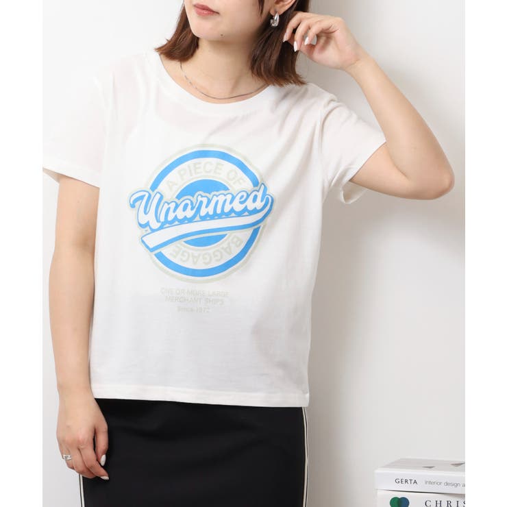 オーバーサイズシルエットショート丈ロゴプリントTシャツ | atONE | 詳細画像12 