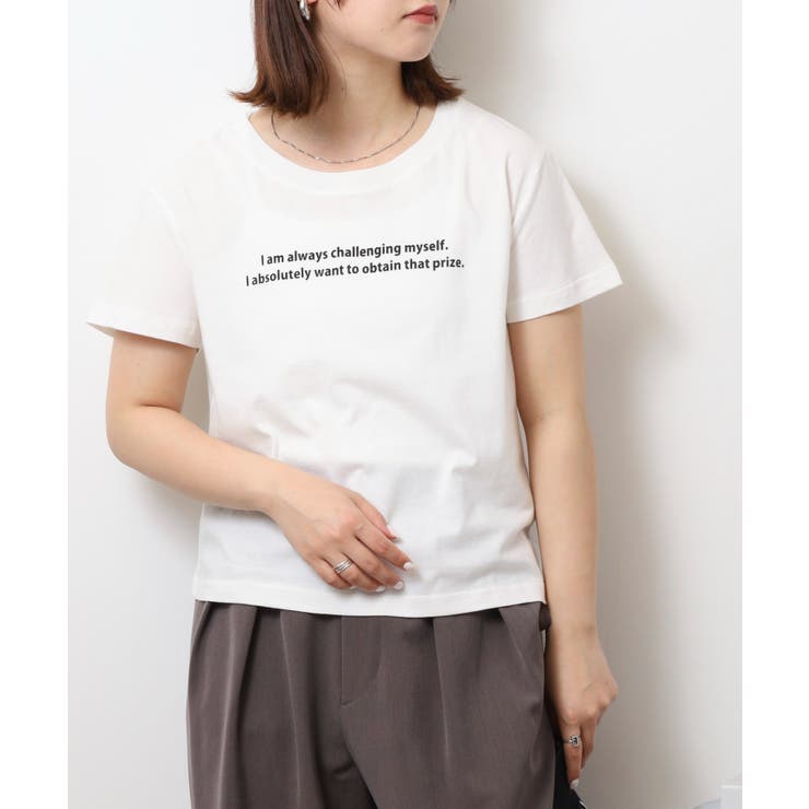 オーバーサイズシルエットショート丈ロゴプリントTシャツ | atONE | 詳細画像13 