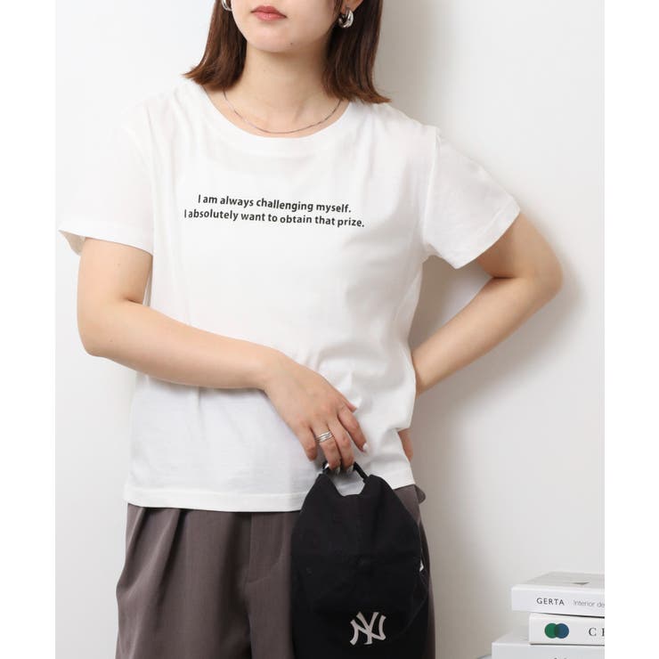 オーバーサイズシルエットショート丈ロゴプリントTシャツ | atONE | 詳細画像2 