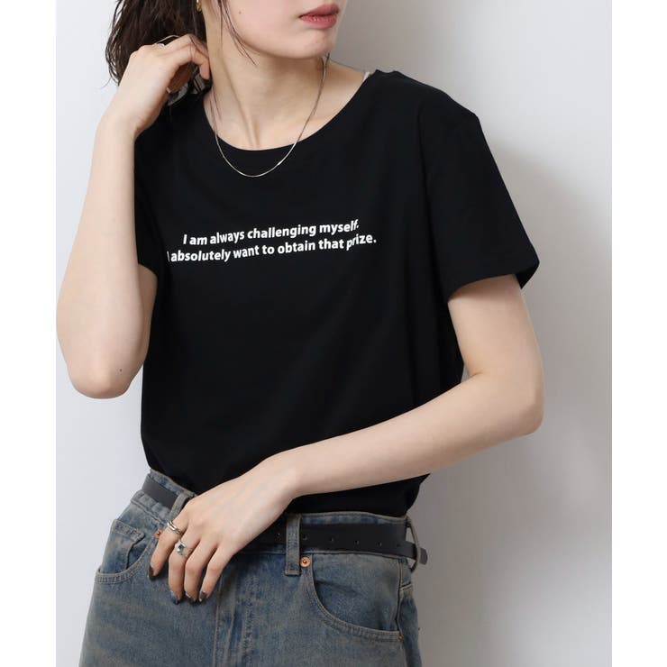 オーバーサイズシルエットショート丈ロゴプリントTシャツ | atONE | 詳細画像18 