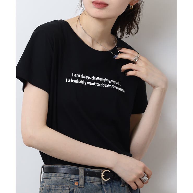 オーバーサイズシルエットショート丈ロゴプリントTシャツ | atONE | 詳細画像19 
