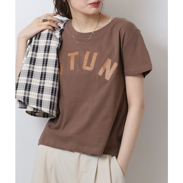 オーバーサイズシルエットショート丈ロゴプリントTシャツ | atONE | 詳細画像20 