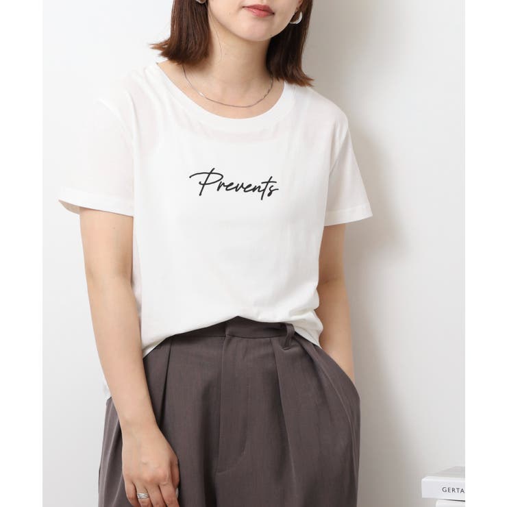 オーバーサイズシルエットショート丈ロゴプリントTシャツ | atONE | 詳細画像34 