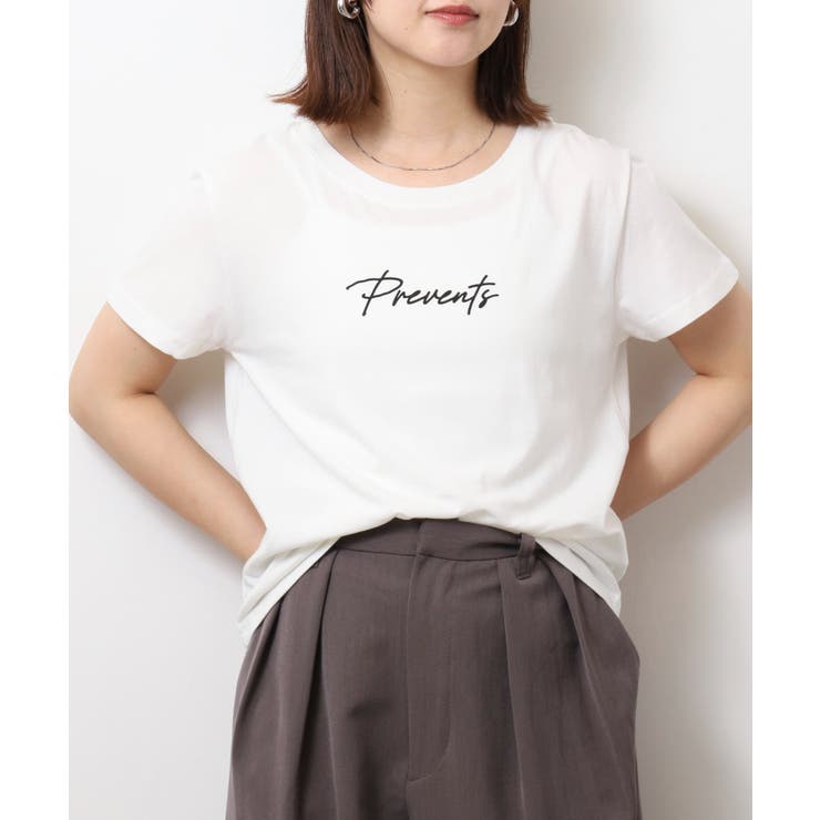 オーバーサイズシルエットショート丈ロゴプリントTシャツ | atONE | 詳細画像35 