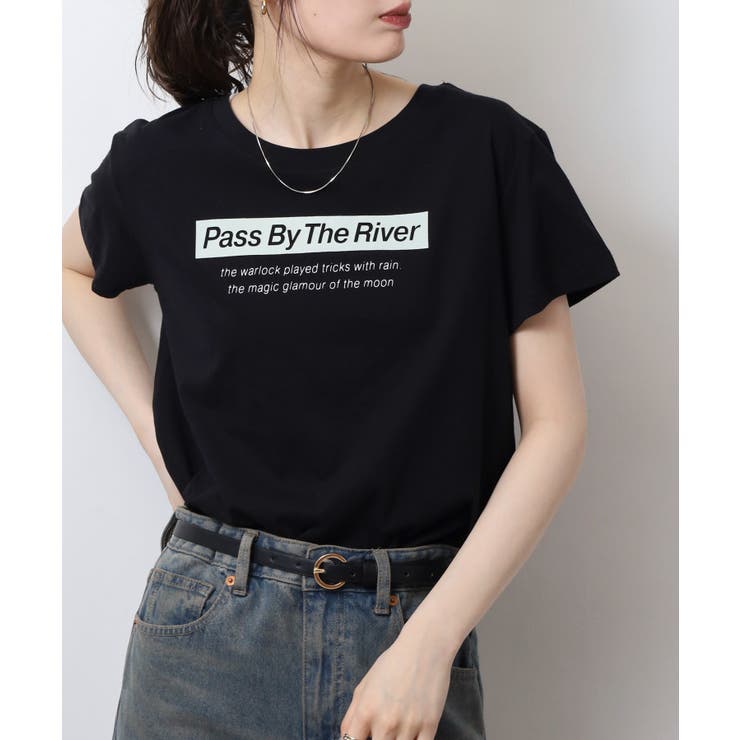 オーバーサイズシルエットショート丈ロゴプリントTシャツ | atONE | 詳細画像36 