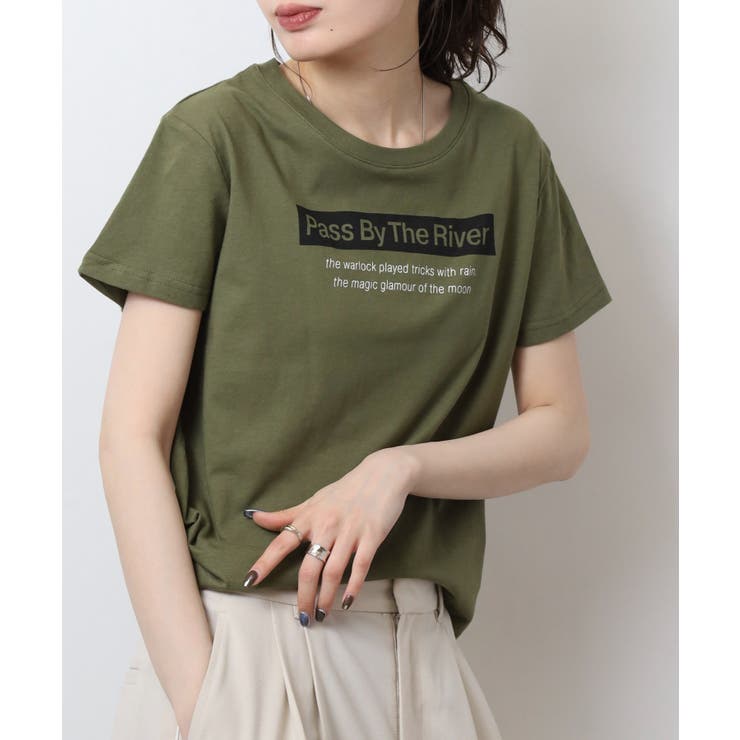 オーバーサイズシルエットショート丈ロゴプリントTシャツ | atONE | 詳細画像42 