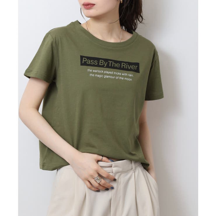 オーバーサイズシルエットショート丈ロゴプリントTシャツ | atONE | 詳細画像43 