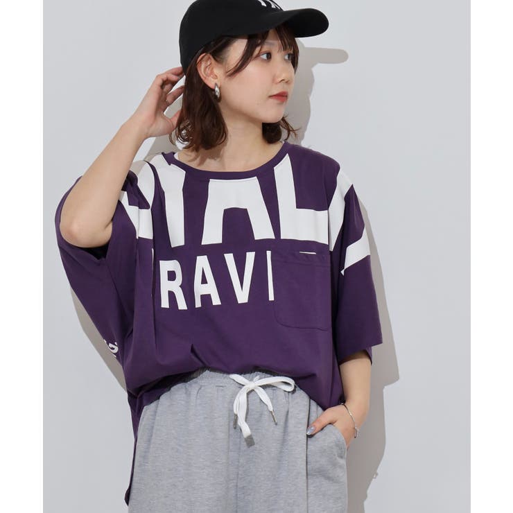 BIGロゴプリントポケット付きドルマンTシャツ | atONE | 詳細画像9 