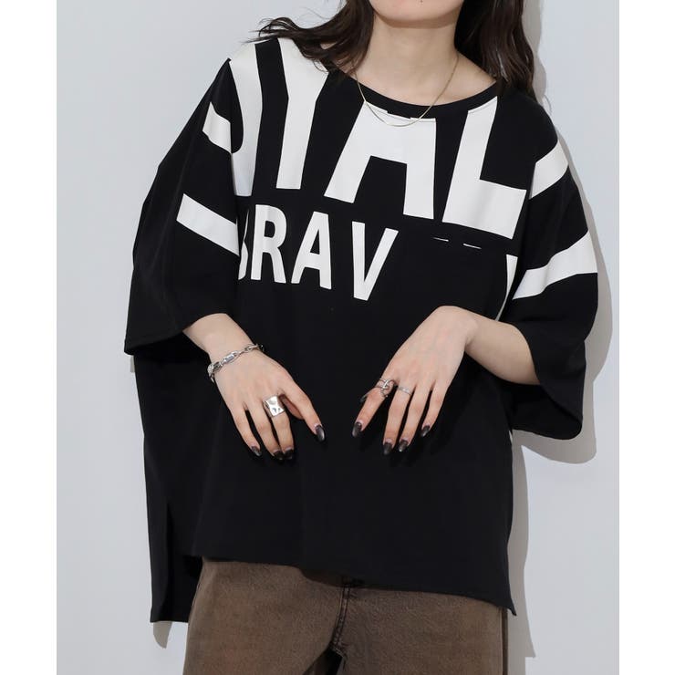 BIGロゴプリントポケット付きドルマンTシャツ | atONE | 詳細画像13 