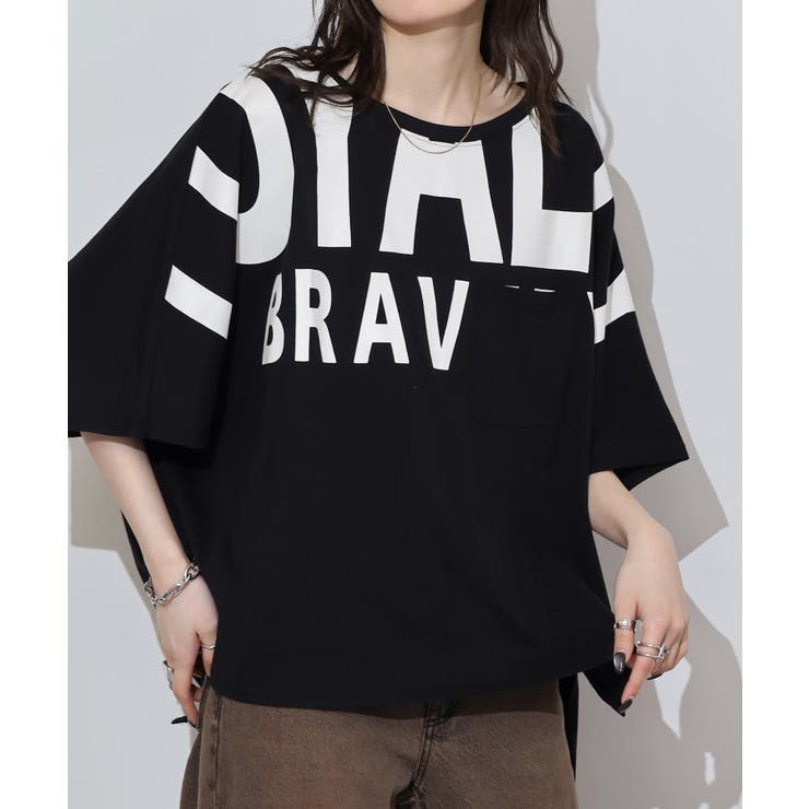 BIGロゴプリントポケット付きドルマンTシャツ | atONE | 詳細画像14 