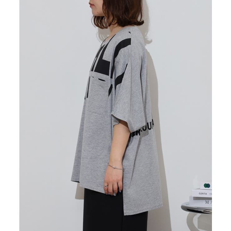 BIGロゴプリントポケット付きドルマンTシャツ | atONE | 詳細画像20 