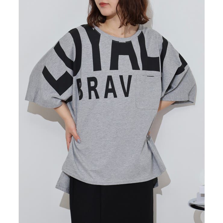 BIGロゴプリントポケット付きドルマンTシャツ | atONE | 詳細画像2 