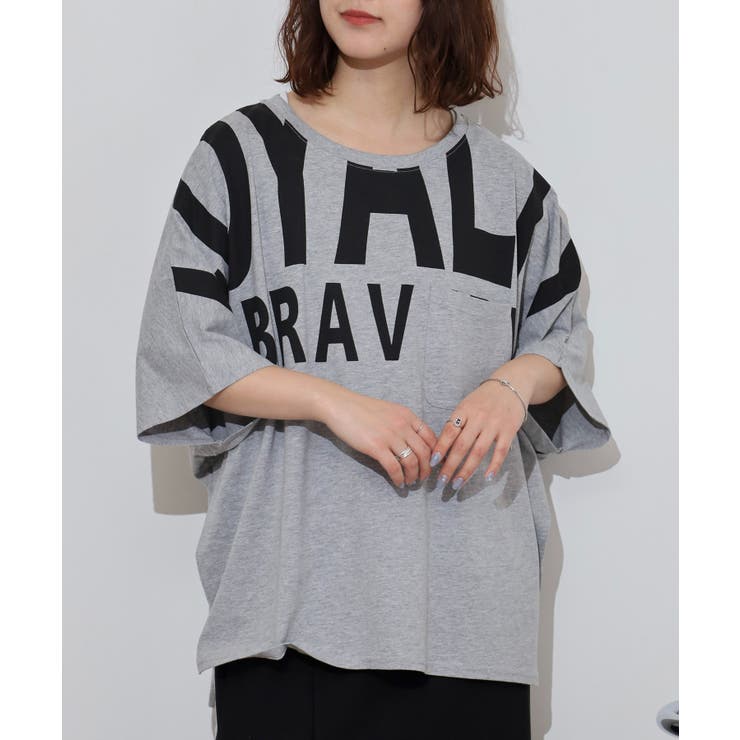 BIGロゴプリントポケット付きドルマンTシャツ | atONE | 詳細画像3 