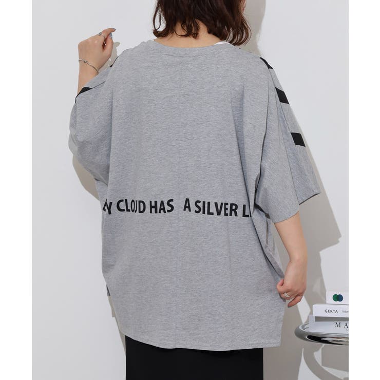 BIGロゴプリントポケット付きドルマンTシャツ | atONE | 詳細画像4 