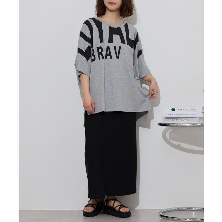 BIGロゴプリントポケット付きドルマンTシャツ | atONE | 詳細画像5 