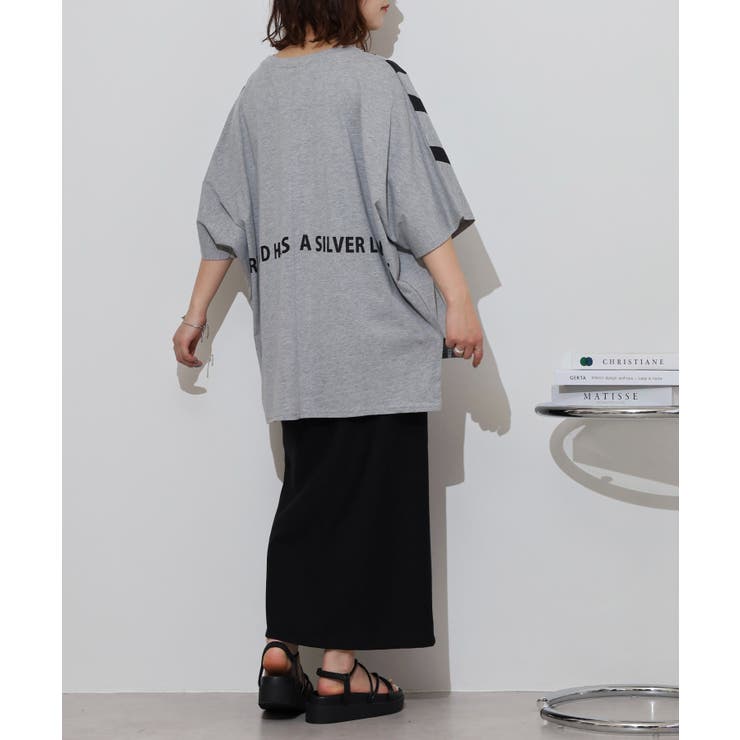 BIGロゴプリントポケット付きドルマンTシャツ | atONE | 詳細画像6 