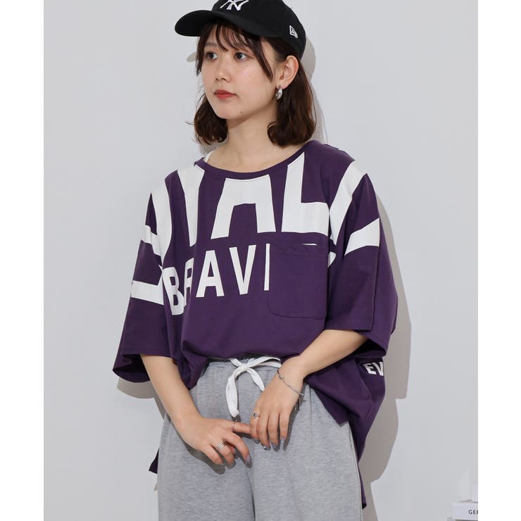 BIGロゴプリントポケット付きドルマンTシャツ | atONE | 詳細画像7 