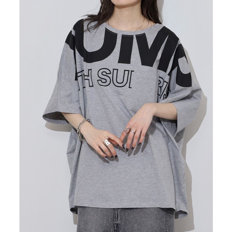 BIGロゴプリントポケット付きドルマンTシャツ | atONE | 詳細画像8 