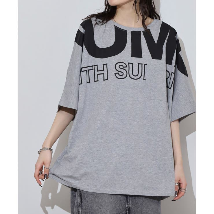 BIGロゴプリントポケット付きドルマンTシャツ | atONE | 詳細画像9 