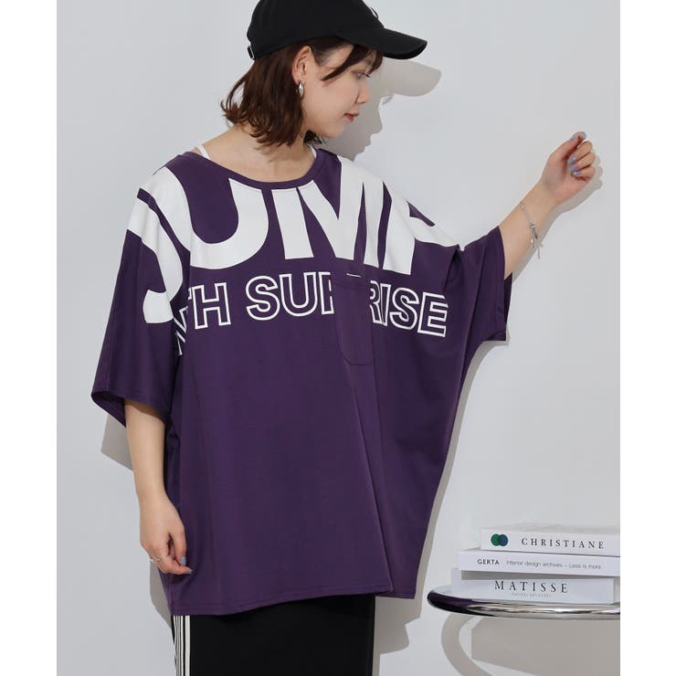 BIGロゴプリントポケット付きドルマンTシャツ | atONE | 詳細画像14 