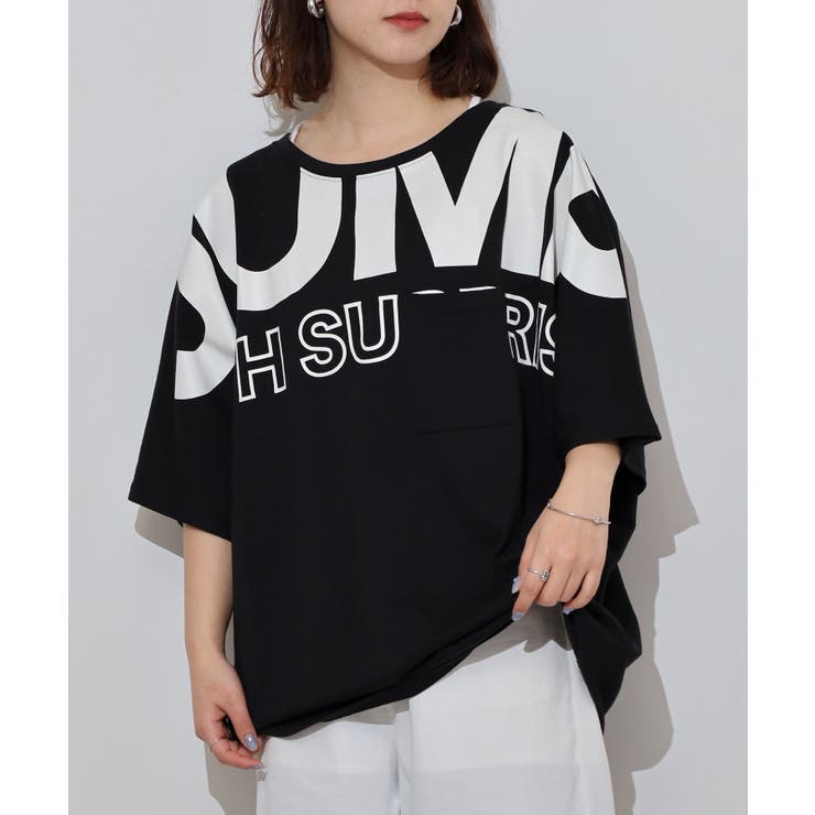 BIGロゴプリントポケット付きドルマンTシャツ | atONE | 詳細画像1 